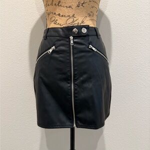 Wild Fable Black Mini Skirt with Zipper Accents